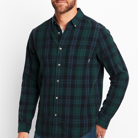⚡️2/$25⚡️ Eddie Bauer 100% Cotton Green Plaid Flannel Shirt | Sz M Cabincore - Picture 9 of 10